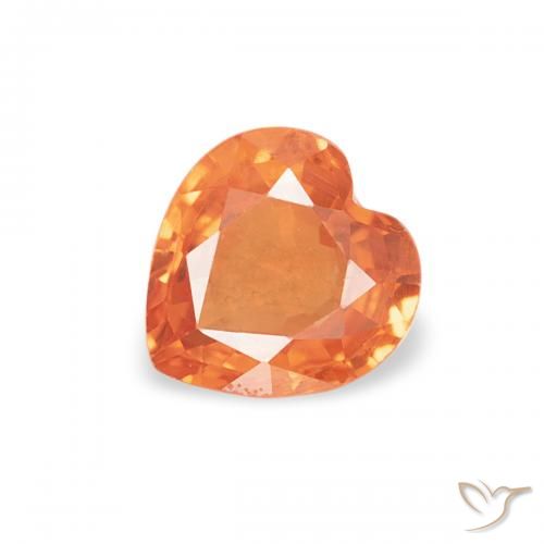 0.45ct Natural Fire Orange Sapphire, Heart, VVS-VS, Photo A