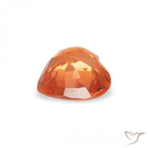 Sapphire Gemstone in 4.6 x 4.5 mm Size for Sale, Sapphire Stone in Reddish Orange Color