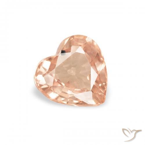 0.42 ct Orange Sapphire Stone, Natural Sapphire in Heart Facet Shape for Sale