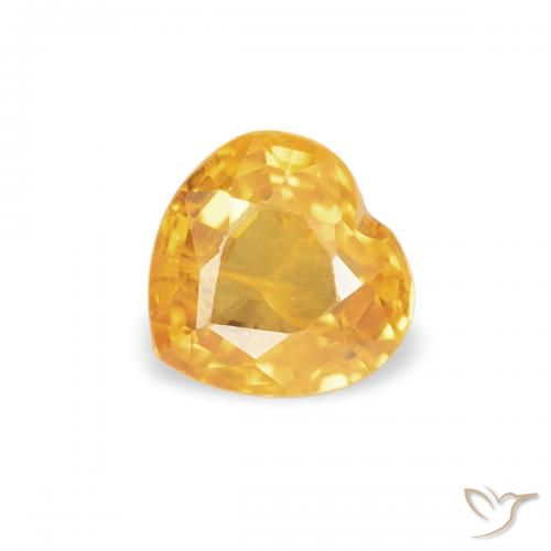 0.44ct Natural Golden-Orange Sapphire, Heart, VVS-VS