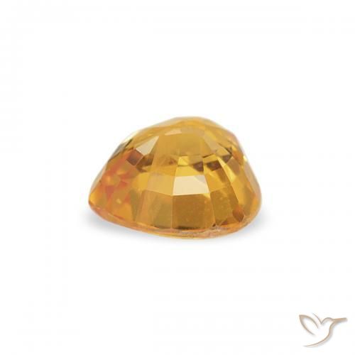 Sapphire Gemstone in 4.5 x 4.4 mm Size for Sale, Sapphire Stone in Golden-Orange Color