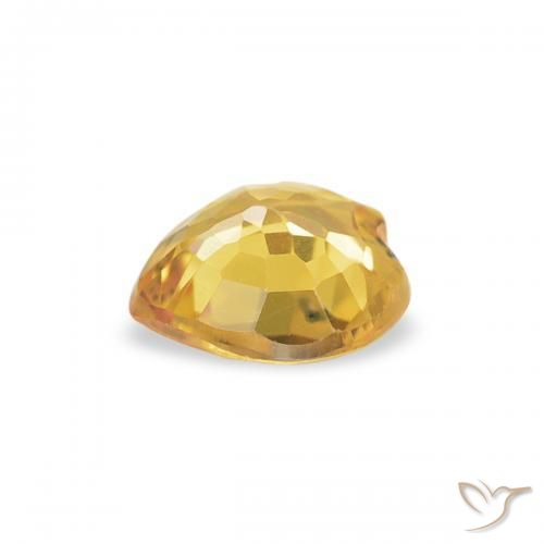 Sapphire Gemstone in 4.7 x 4.5 mm Size for Sale, Sapphire Stone in Orange-Gold Color