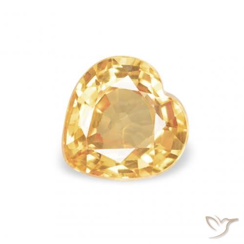 0.44ct Natural Light Orange-Gold Sapphire, Heart, VVS-VS