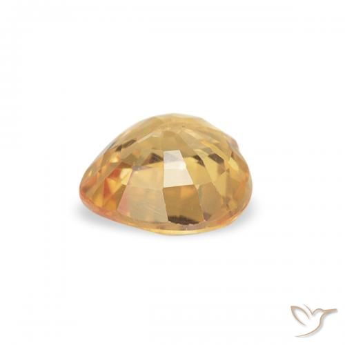 Sapphire Gemstone in 4.5 x 4.5 mm Size for Sale, Sapphire Stone in Light Orange-Gold Color