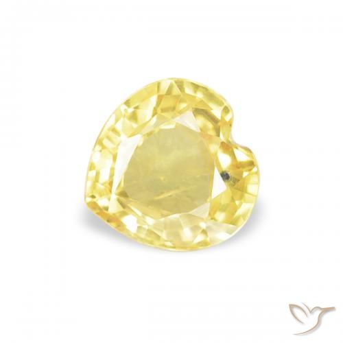0.41ct Natural Light Yellow Sapphire, Heart, VVS-VS