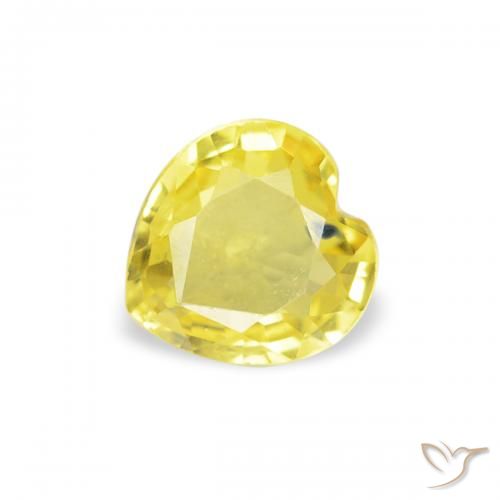0.39ct Natural Medium Yellow Sapphire, Heart, VVS-VS