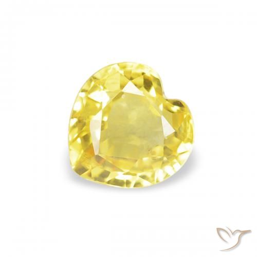 0.40ct Natural Light Yellow Sapphire, Heart, VVS-VS