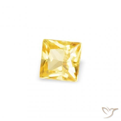 24.07 ctw Yellow Sapphire Stones, Natural Sapphire in Princess-Cut Shape for Sale