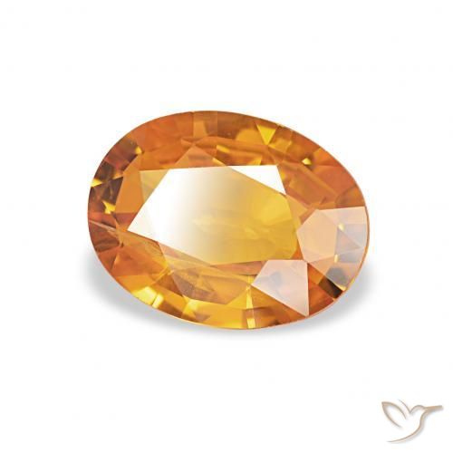 1.33 ct Orange Sapphire Stone, Natural Sapphire in Oval Facet Shape for Sale