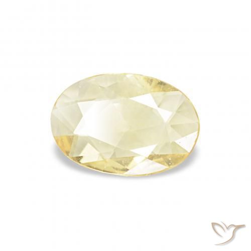 0.30 ct Yellow Sapphire Stone, Natural Sapphire in Oval Facet Shape for Sale
