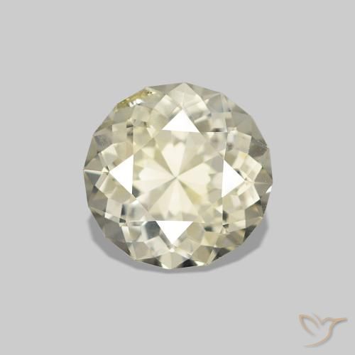 1.00 ct Yellow Sapphire Gemstone, Sapphire Gem in Round Portuguese-Cut Shape for Sale.