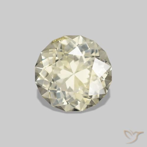 1.00 ct Yellow Sapphire Stone, Natural Sapphire in Round Portuguese-Cut Shape for Sale