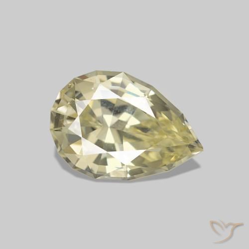 1.37 ct Yellow Sapphire Stone, Natural Sapphire in Pear Facet Shape for Sale
