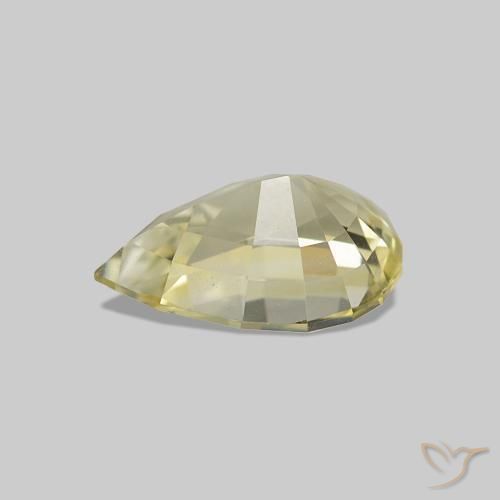 Sapphire Gemstone in 8.4 x 5.9 mm Size for Sale, Sapphire Stone in Light Yellow Color