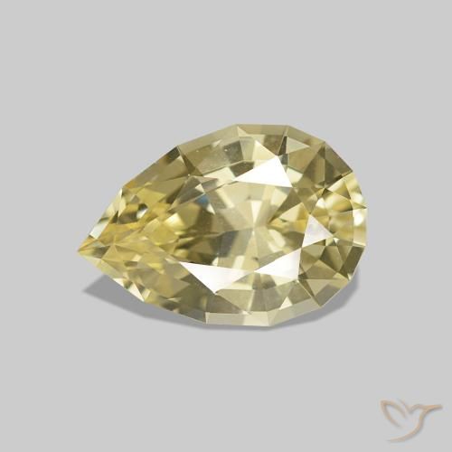 1.21 ct Yellow Sapphire Gemstone, Sapphire Gem in Pear Facet Shape for Sale.