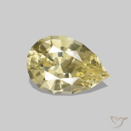 1.21 ct Yellow Sapphire Stone, Natural Sapphire in Pear Facet Shape for Sale