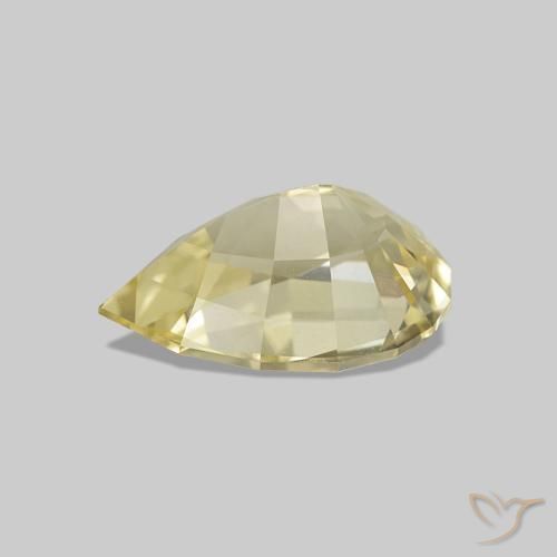 Sapphire Gemstone in 8.1 x 5.7 mm Size for Sale, Sapphire Stone in Light Golden-Yellow Color