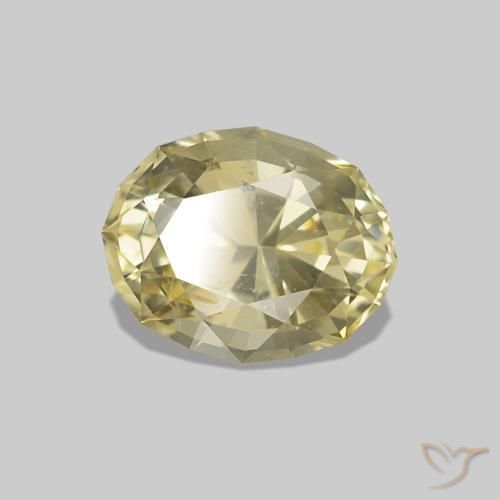 1.40 ct Yellow Sapphire Stone, Natural Sapphire in Oval Facet Shape for Sale