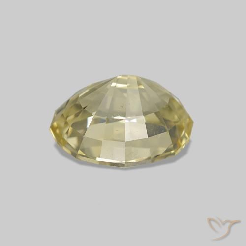 Sapphire Gemstone in 7.4 x 5.8 mm Size for Sale, Sapphire Stone in Light Yellow Color