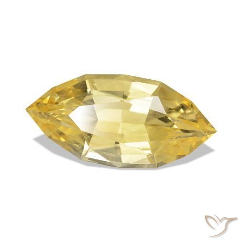 1.37 ct Yellow Sapphire Stone, Natural Sapphire in Marquise Facet Shape for Sale