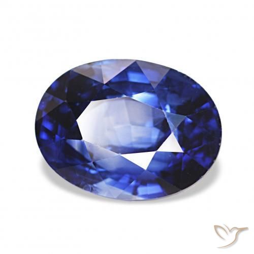 2.03 ct Blue Sapphire Stone, Natural Sapphire in Oval Facet Shape for Sale