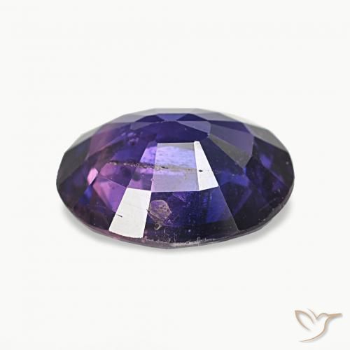 Sapphire Gemstone in 9.5 x 7.8 mm Size for Sale, Sapphire Stone in Intense Purple Color