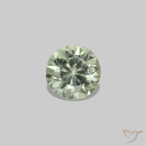 2.27Ctw Very Light Green Sapphire, Round, Vs