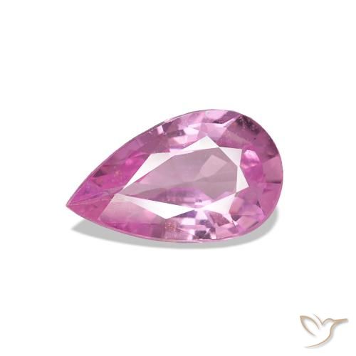 0.80 ct Pink Sapphire Gemstone, Sapphire Gem in Pear Facet Shape for Sale.