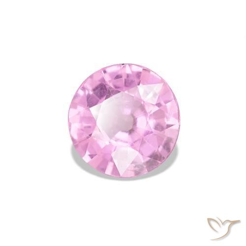0.51 ct Pink Sapphire Stone, Natural Sapphire in Round Facet Shape for Sale