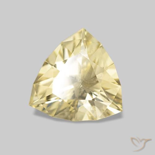 1.06 ct Yellow Sapphire Stone, Natural Sapphire in Trillion Concave Cut Shape for Sale