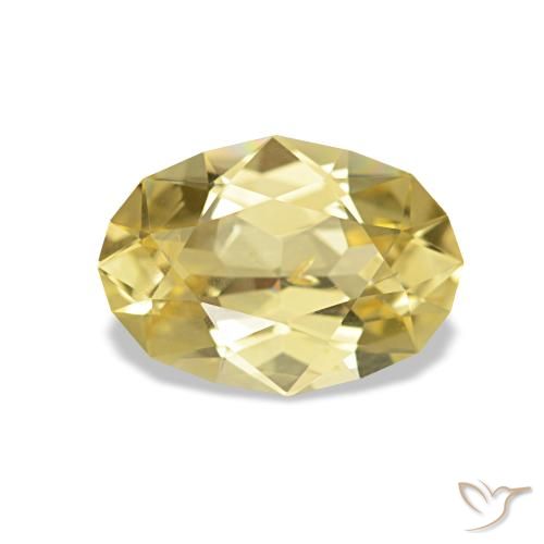 1.46 ct Yellow Sapphire Gemstone, Sapphire Gem in Oval Concave Cut Shape for Sale.