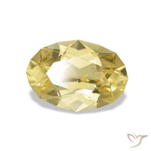 1.46 ct Yellow Sapphire Stone, Natural Sapphire in Oval Concave Cut Shape for Sale