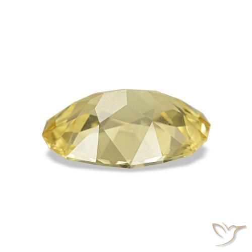 Sapphire Gemstone in 8.6 x 6.1 mm Size for Sale, Sapphire Stone in Light Golden-Yellow Color