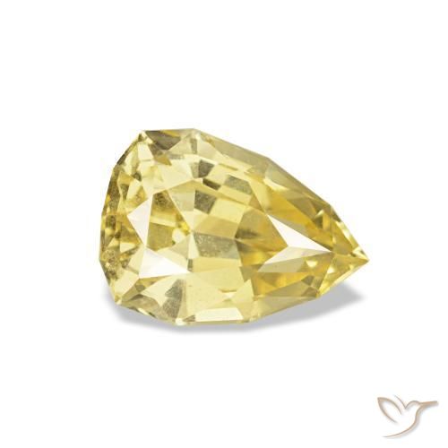 0.86 ct Yellow Sapphire Stone, Natural Sapphire in Trillion Concave Cut Shape for Sale