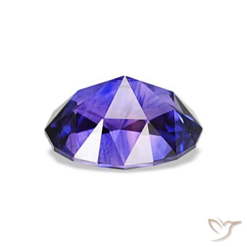Sapphire Gemstone in 7.3 x 5.7 mm Size for Sale, Sapphire Stone in Midnight Blue Color