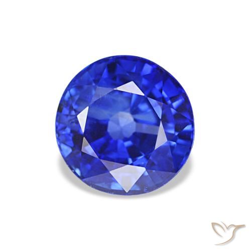 1.29 ct Blue Sapphire Gemstone, Sapphire Gem in Round Facet Shape for Sale.