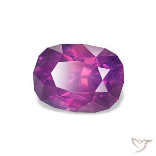 1.26 ct Purple Sapphire Stone, Natural Sapphire in Cushion-Cut Shape for Sale