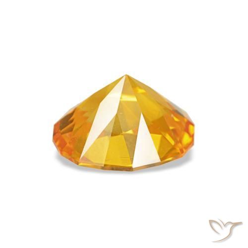 Sapphire Gemstone in 6.6 x 5.2 mm Size for Sale, Sapphire Stone in Orange-Gold Color