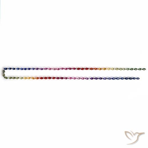 11.34 ctw Multicolor Sapphire Stones, Natural Sapphire in Marquise Facet Shape for Sale