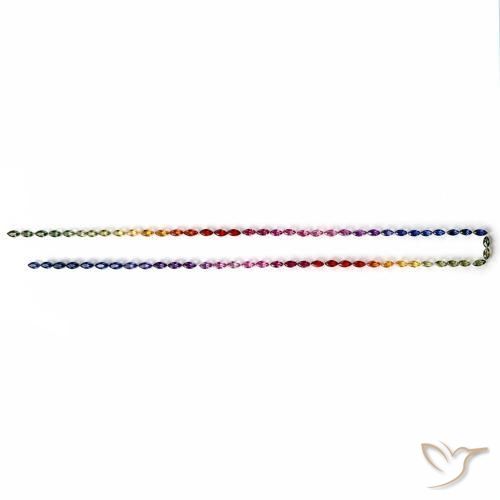Sapphire Gemstones in 5 x 2.5 mm (calibrated) Size for Sale, Sapphire Stones in Multicolor Color