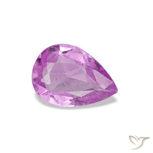 0.28 ct Purple Sapphire Stone, Natural Sapphire in Pear Facet Shape for Sale
