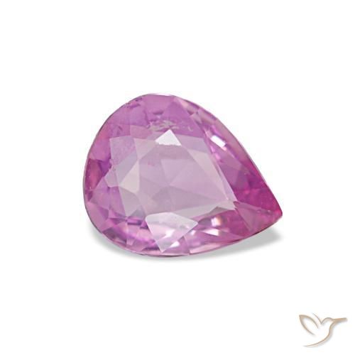 0.46 ct Purple Sapphire Stone, Natural Sapphire in Pear Facet Shape for Sale