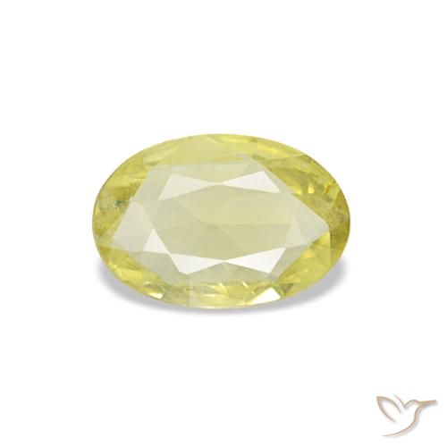 0.28 ct Yellow Sapphire Gemstone, Sapphire Gem in Oval Facet Shape for Sale.