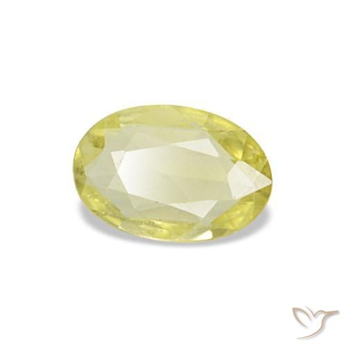 0.28 ct Yellow Sapphire Stone, Natural Sapphire in Oval Facet Shape for Sale