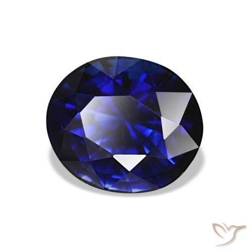 1.34 ct Blue Sapphire Stone, Natural Sapphire in Oval Facet Shape for Sale
