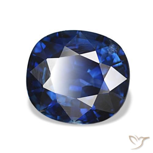 2.25 ct Blue Sapphire Stone, Natural Sapphire in Cushion-Cut Shape for Sale