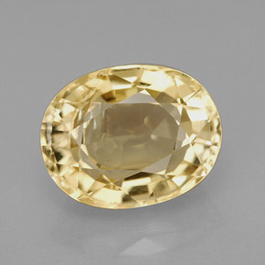 5.28 ct Yellow Scapolite Gemstone, Scapolite Gem in Oval Facet Shape for Sale.