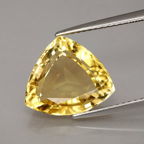 4.85 ct Yellow Scapolite Gemstone, Scapolite Gem in Trillion Facet Shape for Sale.