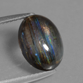 3.85 ct Multicolor Scapolite Gemstone, Scapolite Gem in Oval Cabochon Shape for Sale.