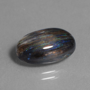 6.32 ct Multicolor Scapolite Stone, Natural Scapolite in Oval Cabochon Shape for Sale